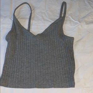 Gray cropped tank top